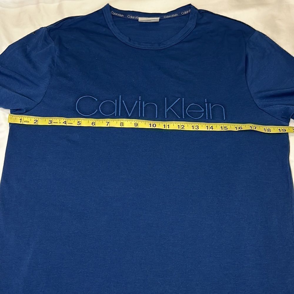 Calvin Klein Men’s Sleepwear Blue Short Sleeve Logo Tee Size Small - Picture 7 of 9